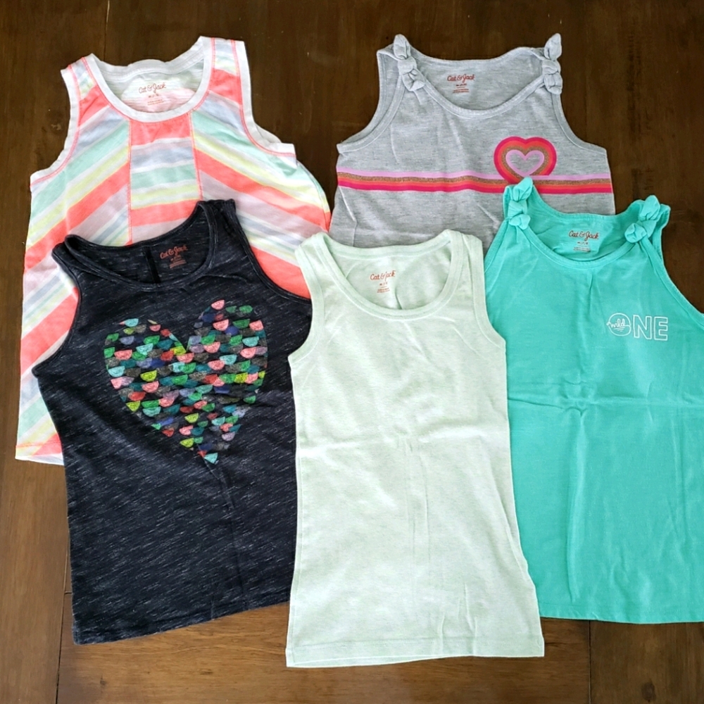 Girls Cat & Jack tank tops, size 7/8.
